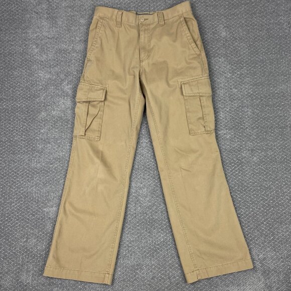 Vintage Y2K Old Navy Loose Cargo Pants Men's 29 x 30 Khaki Baggy Wide Leg - Picture 2 of 14